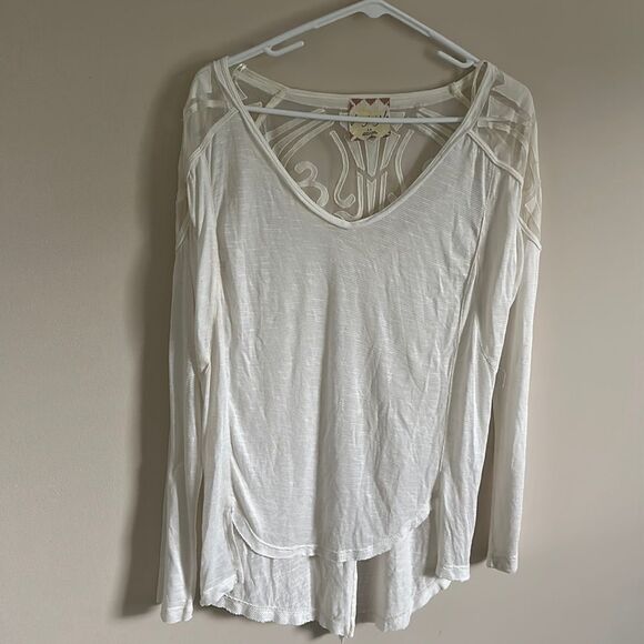 Free People Sheer Blouse Shirt size small - Picture 2 of 8